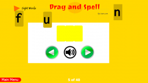 Drag and Spell Practice mode helps new readers learn to recognize and spell sight words.